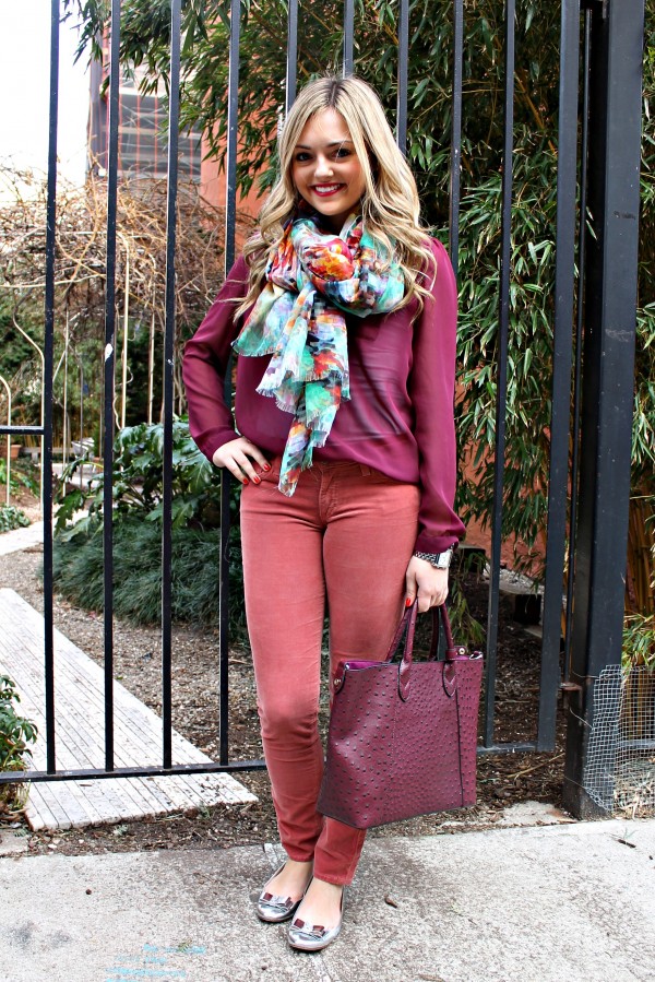 Peach + Burgundy