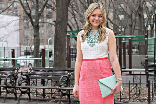 White Eyelet + Mint + Coral