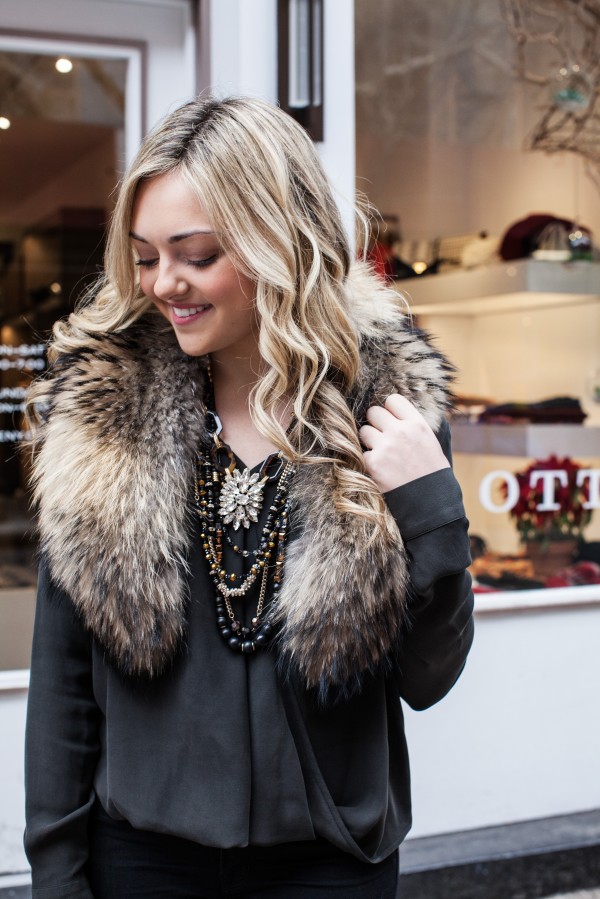 Otte Blouse and Fur Collar