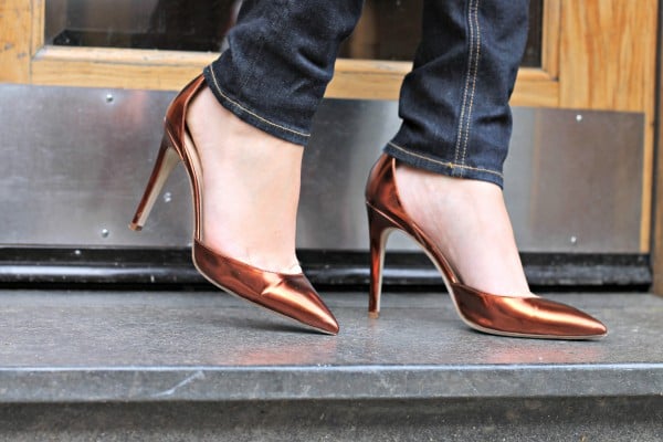 Pointed Toe Metallic Pumps