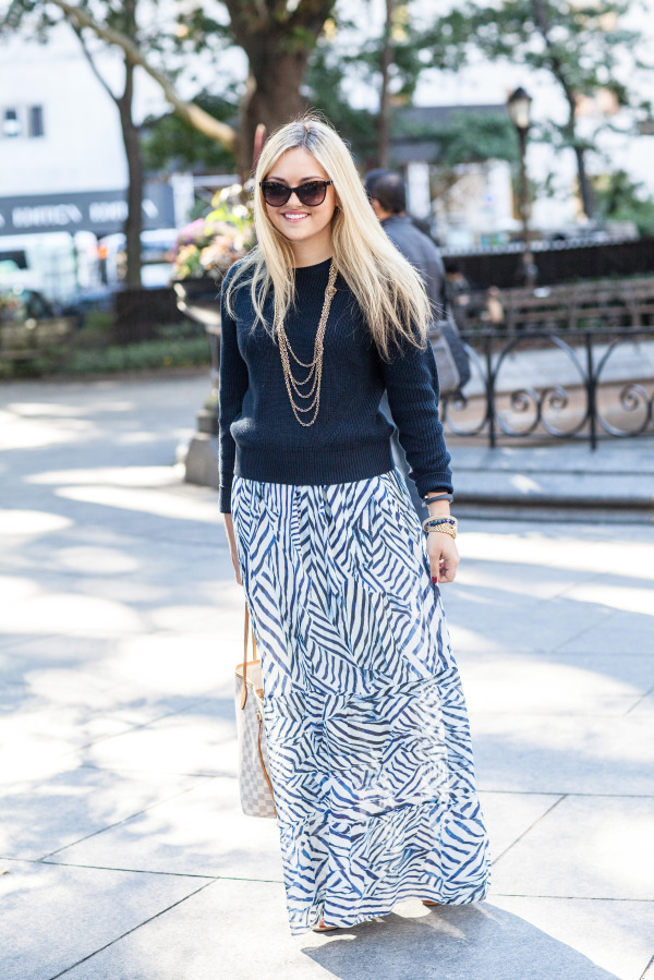 525 navy sweater nicole miller maxi skirt