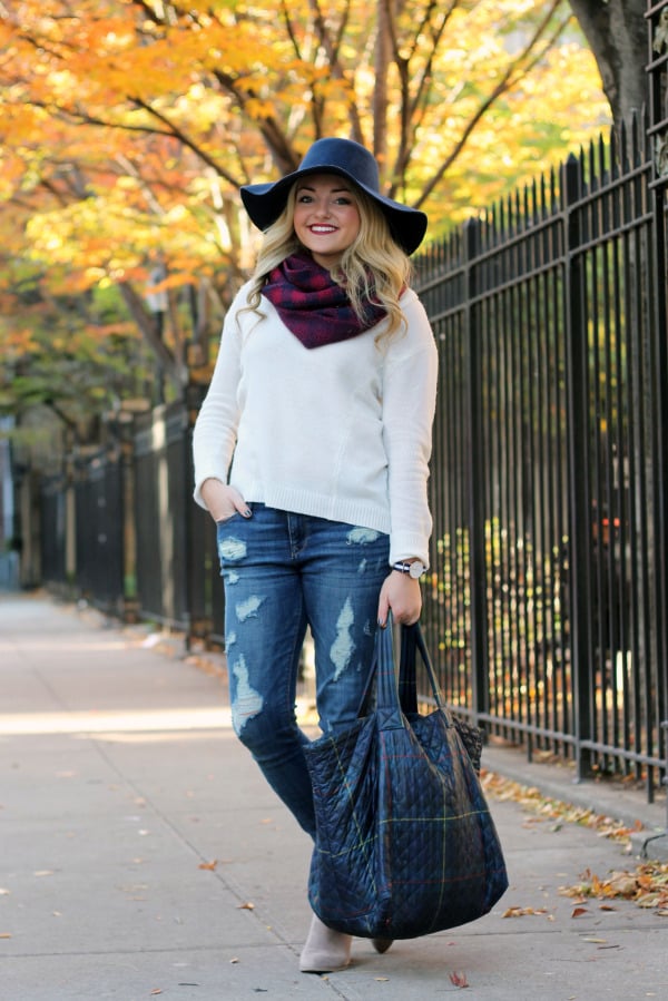 fall stylish travel outfit holiday