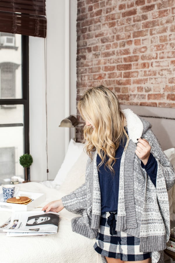 pjs cape fairisle gingham