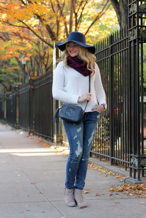wide brim hat fall navy