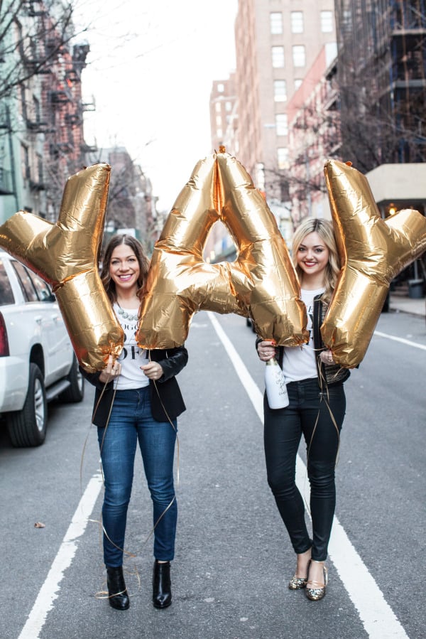 gold letter balloons yay