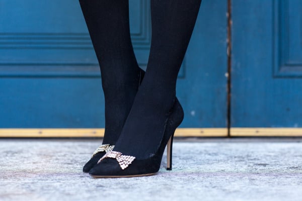 kate spade rhinestone bow pumps