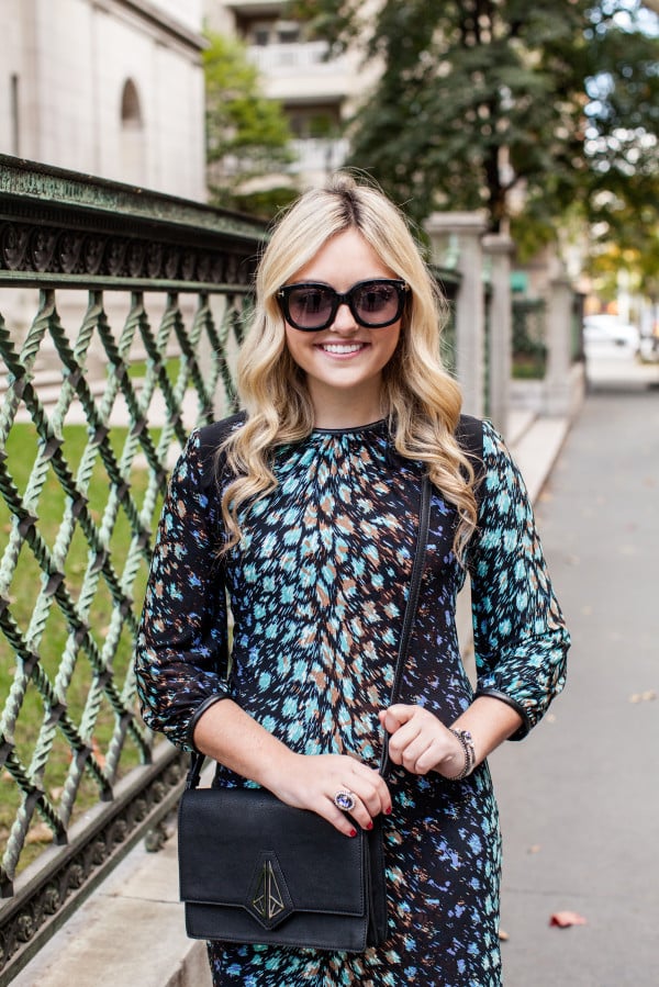 feather print dress