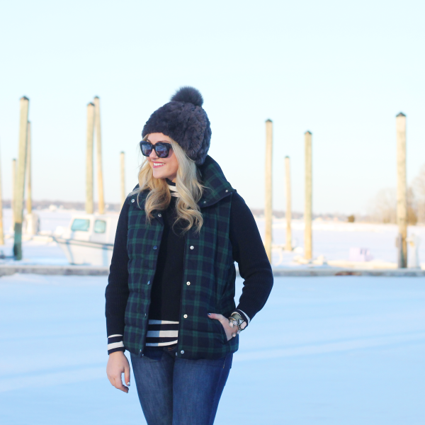 fox-fur-beanie-plaid-vest