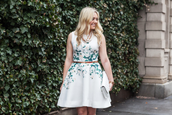 erin fetherston white scuba dress fit and flare