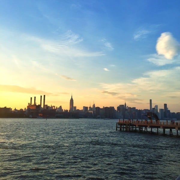 Sunset from Brooklyn East River Manhattan Skyline NYC