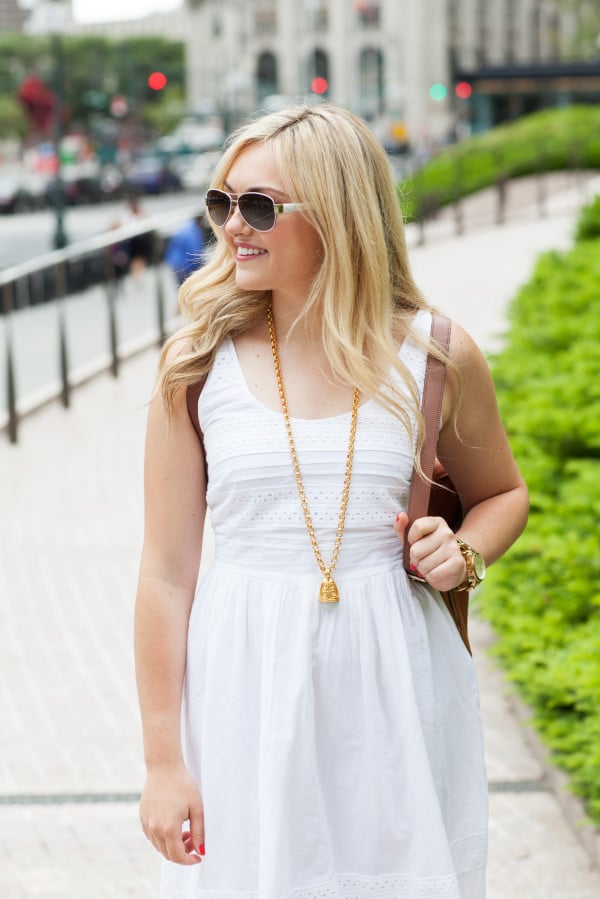 white eyelet summer dress
