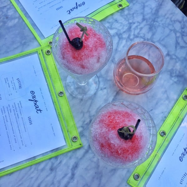 expat rose slushie adult snow cone chicago
