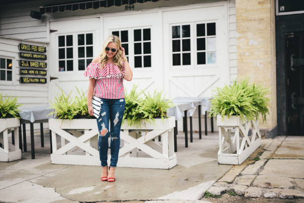 red gingham summer outfit
