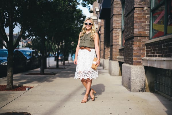 army green and white lace