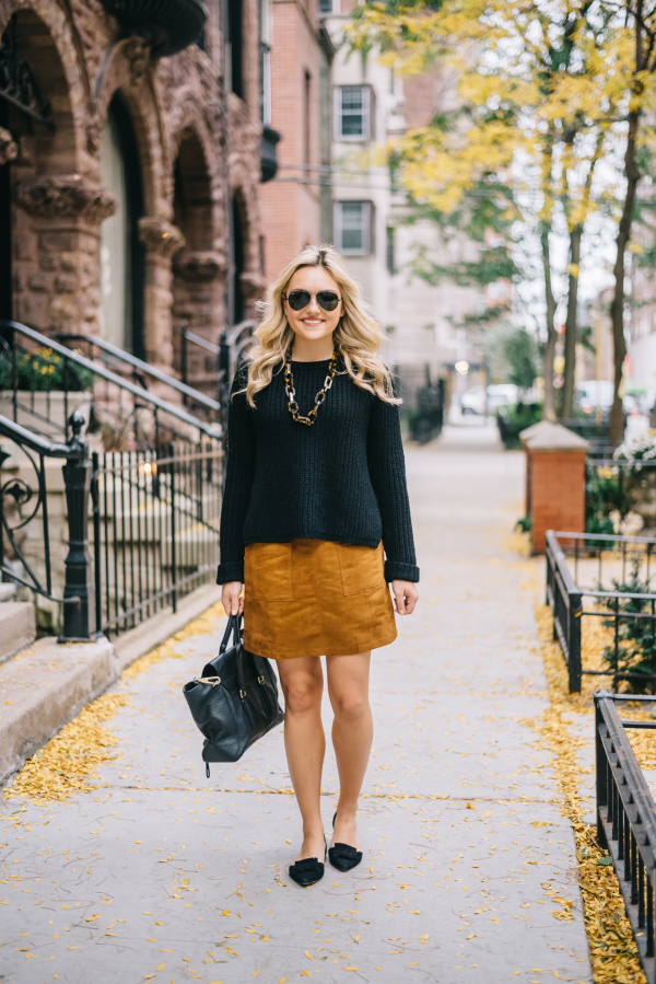 black-sweater-suede-skirt-pointed-flats