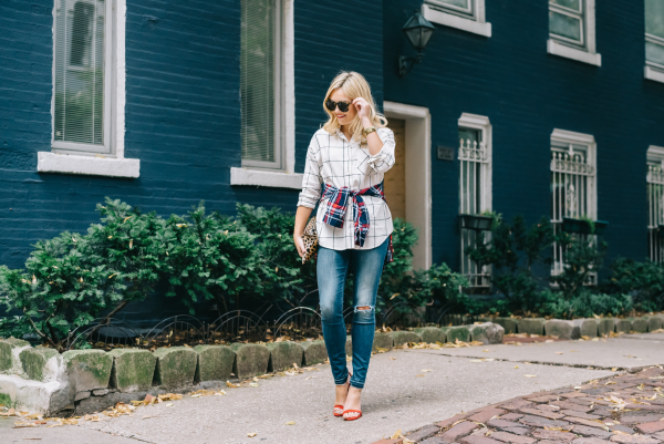 how-to-layer-two-plaid-shirts-fall-outfit