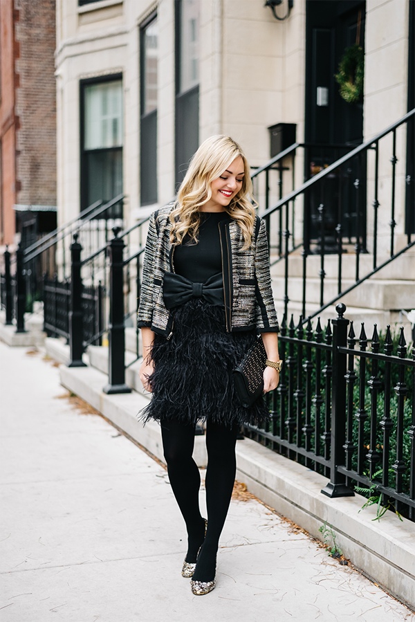 black feather dress