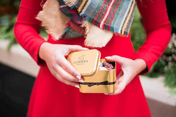 godiva gold tin truffles holiday gift