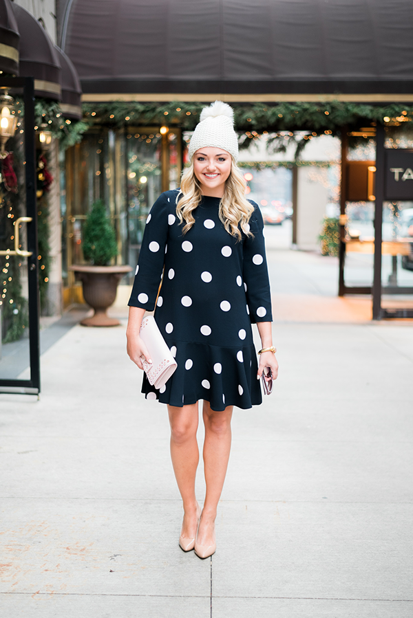navy blue dress holiday outfit