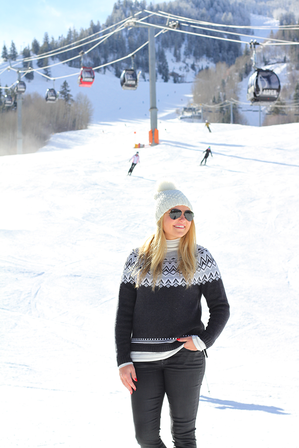 aspen style fair isle sweater waxed jeans