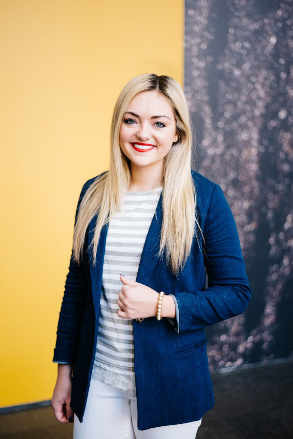 denim chambray blazer