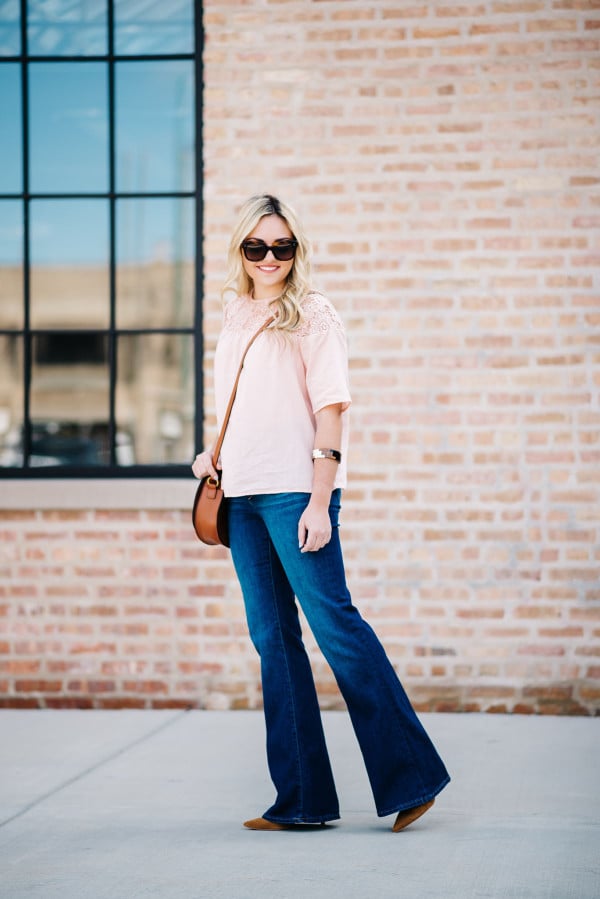flare jeans spring outfit