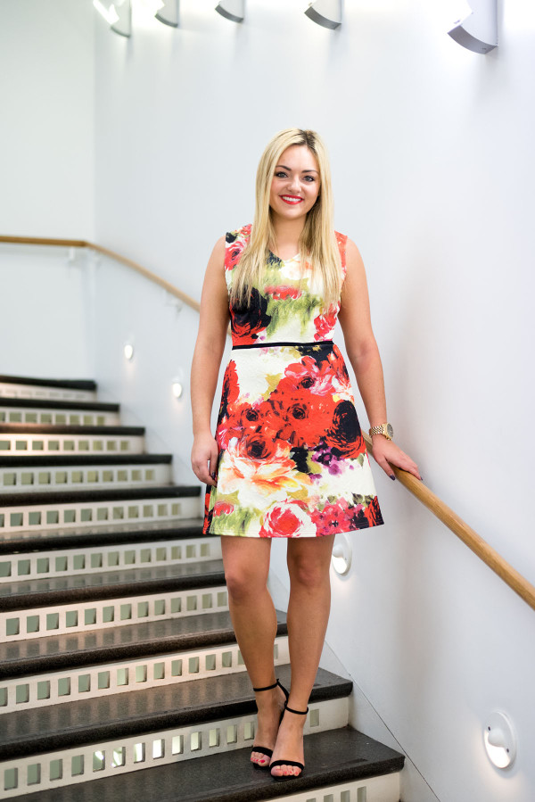 floral fit and flare dress