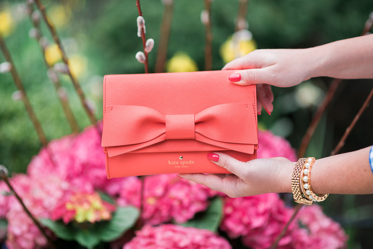 kate spade blue bow purse