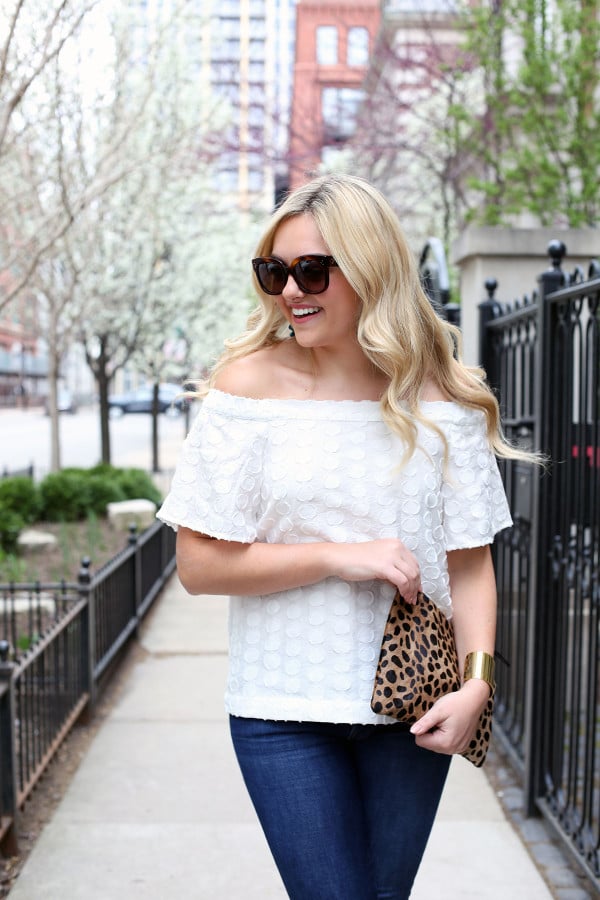 nordstrom white off the shoulder top