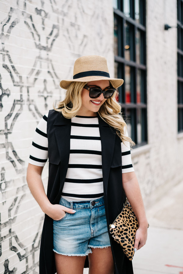 90s striped shirt outfit