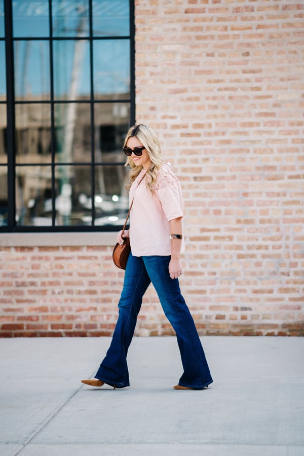 what to wear flared jeans