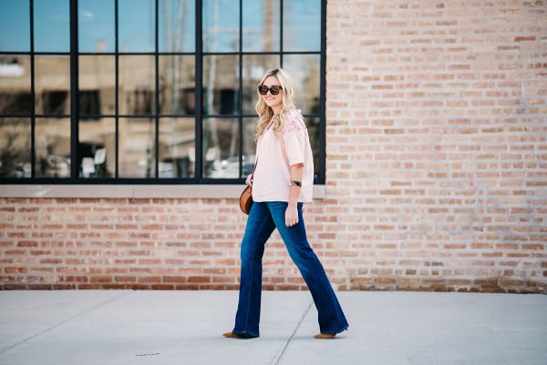 what to wear with flare jeans