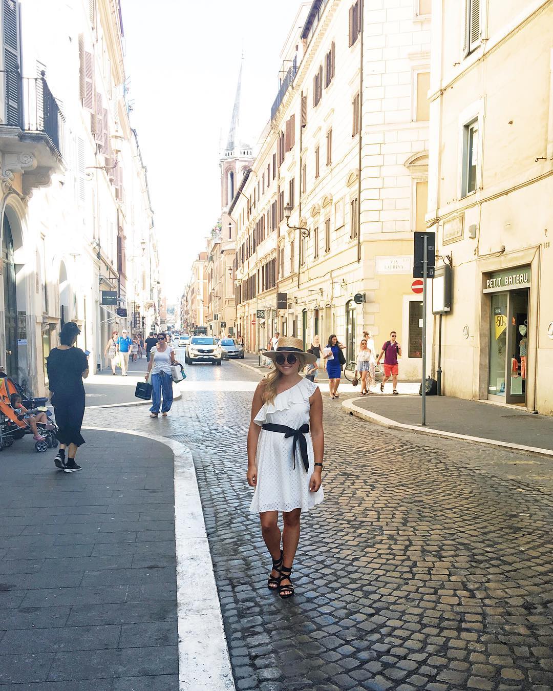 Bows & Sequins wearing M.Gemi flat sandals in Italy