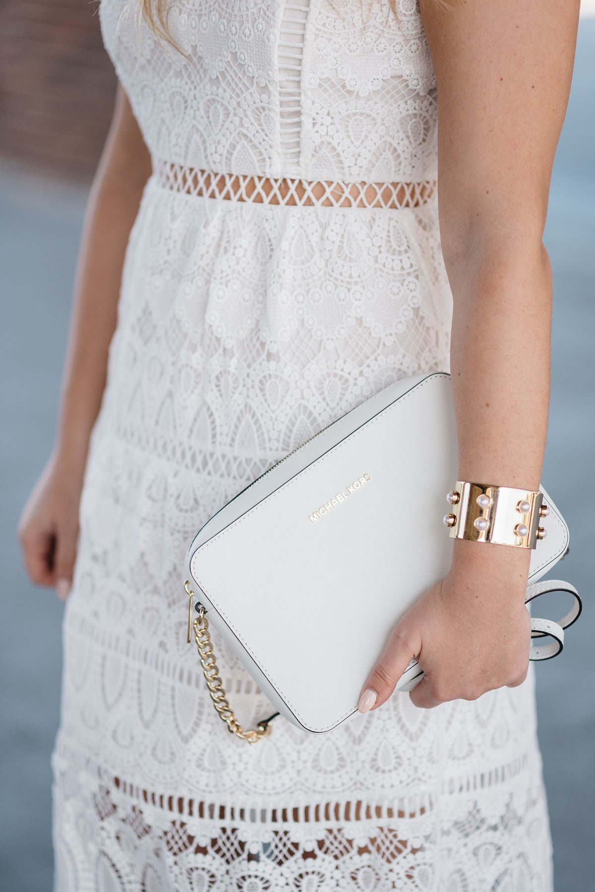 michael kors white lace dress