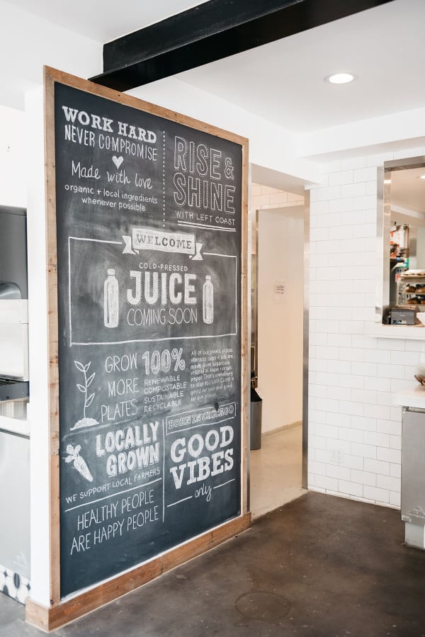 Left Coast Food in Chicago is one of @bowsandsequins' favorite spots for healthy eating and working remotely. Locally grown and good vibes!