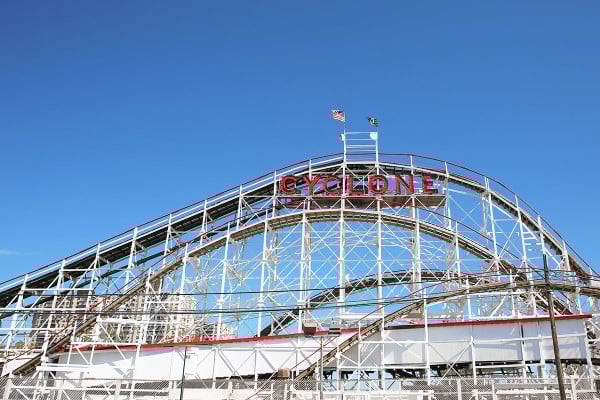 The Cyclone at Coney Island's Luna Park in Brooklyn, NYC