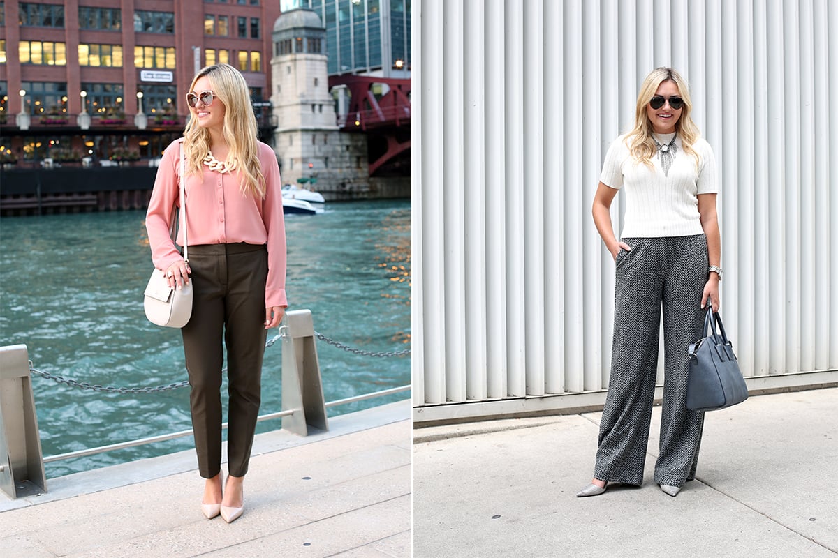 Bows & Sequins styling Express' new pants for fall!