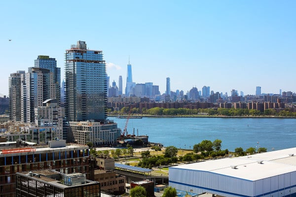 The stunning view of the Manhattan skyline from the room terraces at the new William Vale Hotel in Williamsburg Brooklyn!