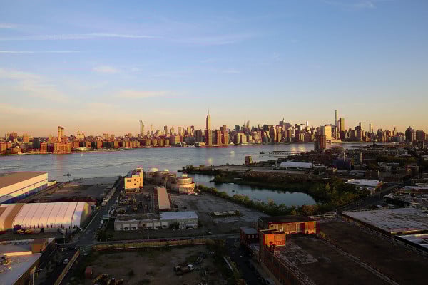 The stunning view of the Manhattan skyline from the room terraces at the new William Vale Hotel in Williamsburg Brooklyn!