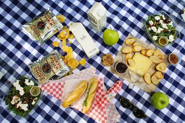 Perfect Picnic NYC -- delivers everything you need for a picnic, including a nice picnic blanket!