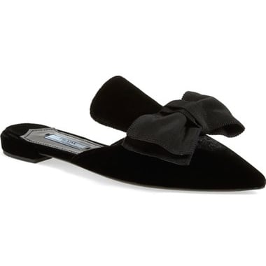 Must-Have Fall Trend: Slip-On Loafers // Prada Backless Bow Flats