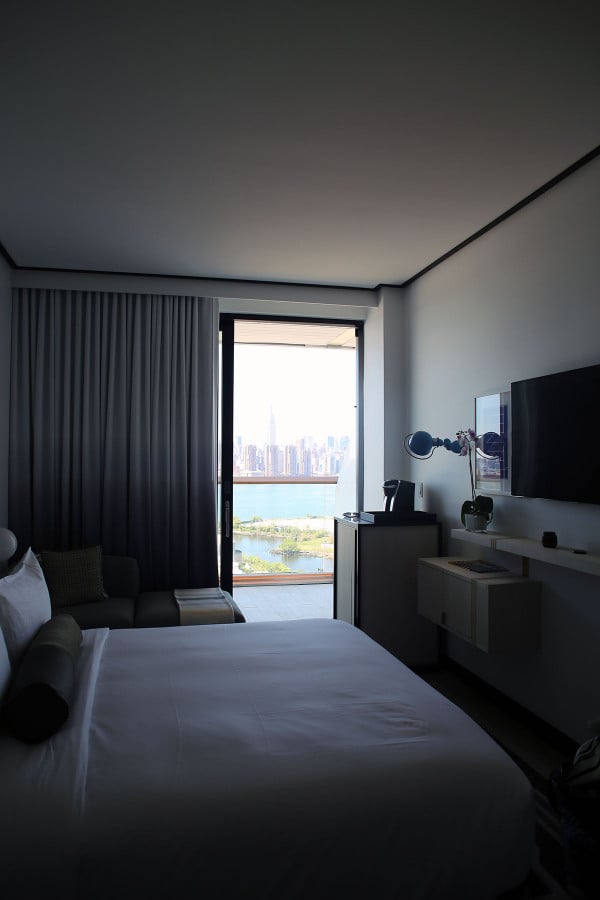 The stunning view of the Manhattan skyline from the room terraces at the new William Vale Hotel in Williamsburg Brooklyn!