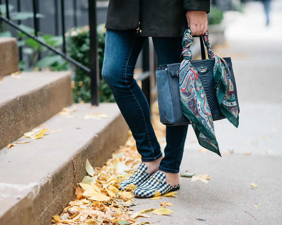 How to Tie a Scarf on Your Handbag