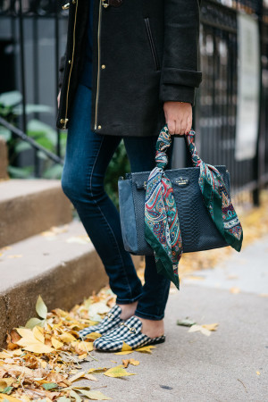 How to Tie a Scarf on Your Handbag