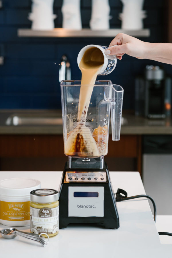 Bows & Sequins shows how to make bulletproof coffee using your Nespresso machine and a Blendtec blender.
