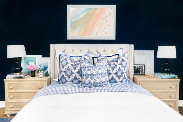 Lauren Nelson's coastal bedroom on the Upper East Side in New York City.