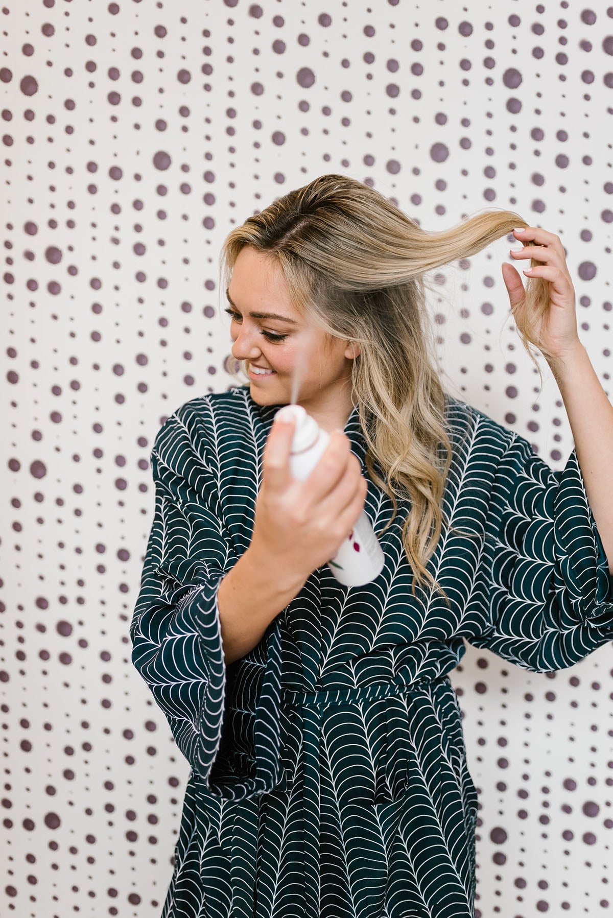 Bows & Sequins using dry shampoo.