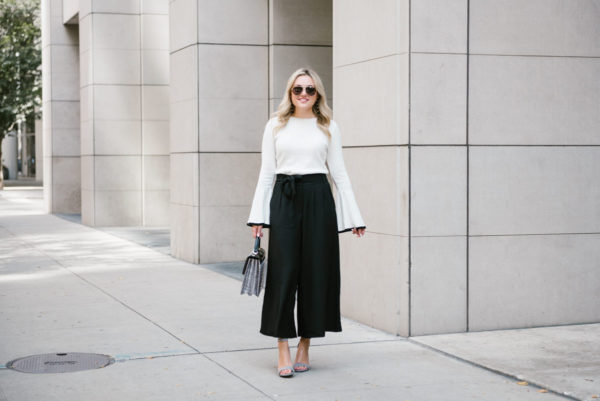 white wide leg trousers outfit