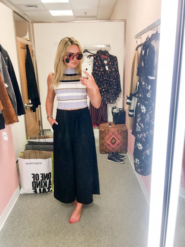 Bows & Sequins Guide to Shopping the Nordstrom Anniversary Sale | What to Buy: Quay Sunglasses, Striped Sleeveless Top, High-Waisted Trousers