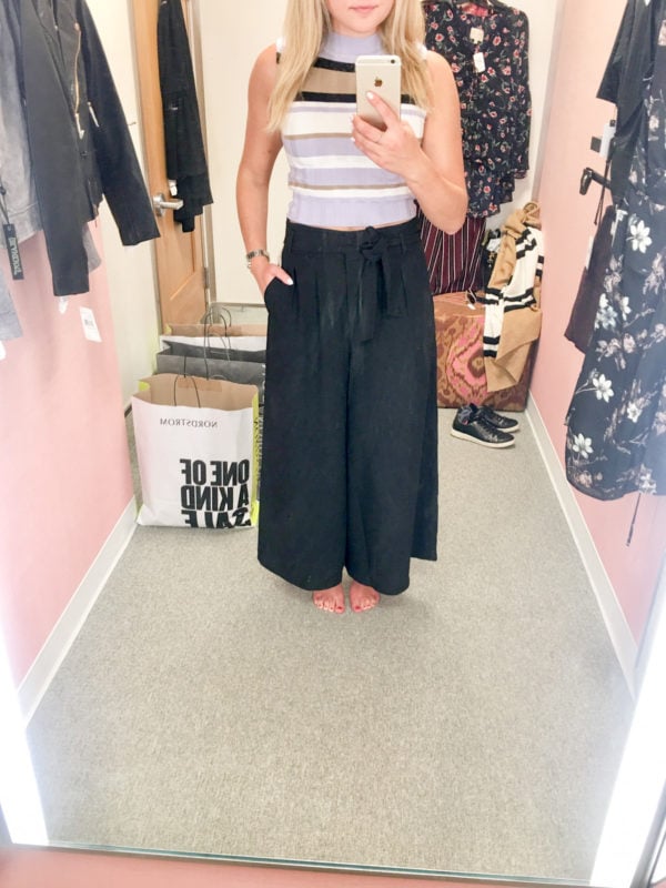 Bows & Sequins Guide to Shopping the Nordstrom Anniversary Sale | What to Buy: Topshop Striped Crop Top, Leith High-Waisted Wide Leg Trousers